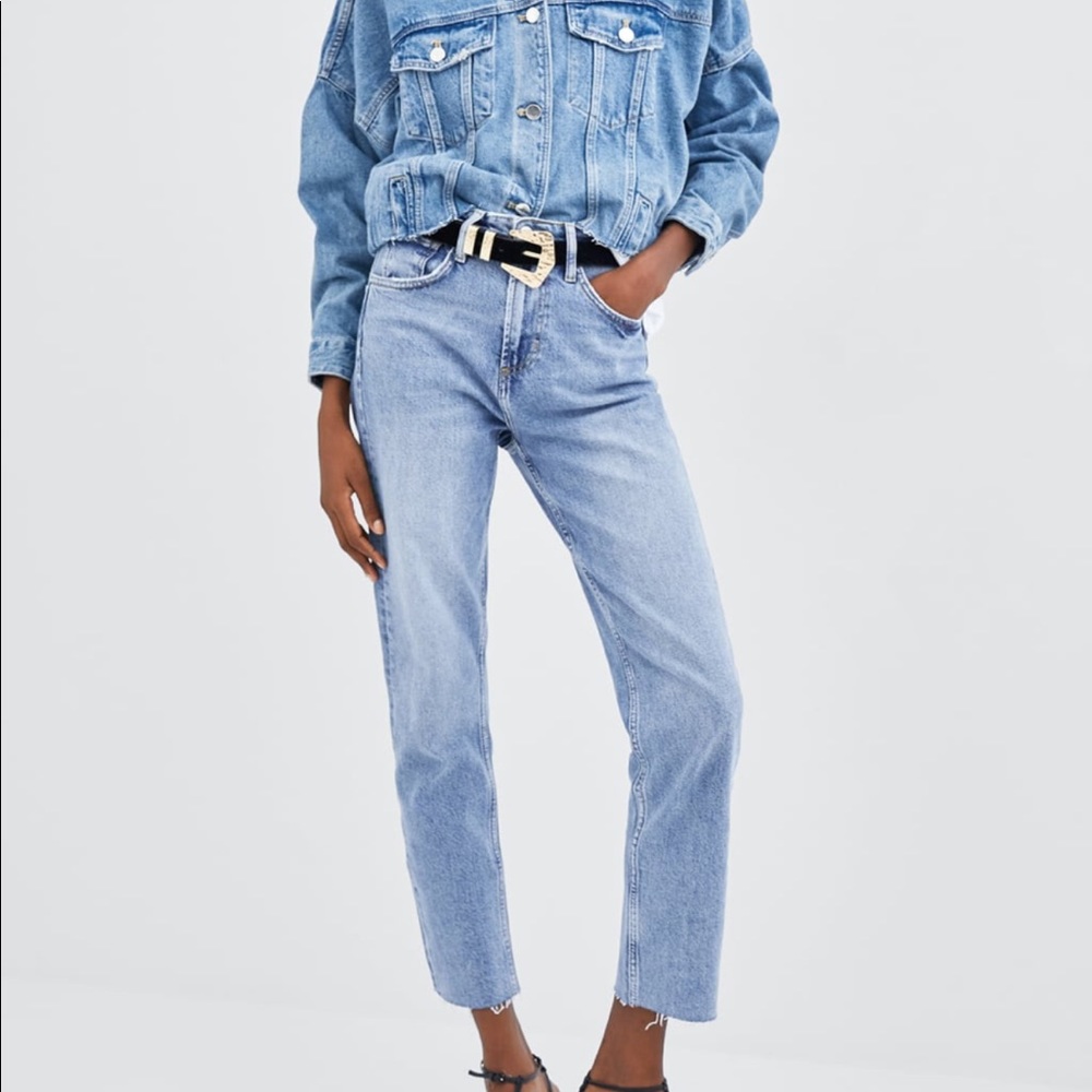 Zara hi-rise straight jeans